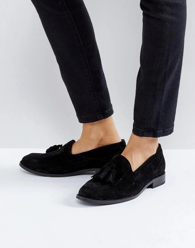 Hudson London Fringe Leather Loafer-black