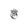 HALO & CO OXIDISED SILVER TONE CLUSTER STAR RING ONE SIZE ADJUSTABLE RING SHANK,2601652