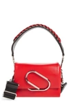 3.1 PHILLIP LIM / フィリップ リム MICRO ALIX SPORT FLAP LEATHER SHOULDER BAG - RED,AE18-A076PLG