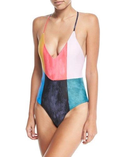 Mara Hoffman Emma Colorblocked One-piece Swimsuit In Multi