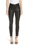 L AGENCE ADELAIDE HIGH WAIST CROP LEATHER JEANS,2377SVC