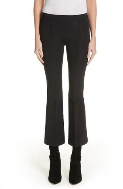 Helmut Lang Cropped Stretch-jersey Flared Trousers In Black