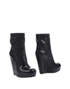 Rick Owens Platform Wedge Boots In Black