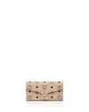 Mcm Large Patricia Visetos Canvas Wallet On A Chain In Beige/gold