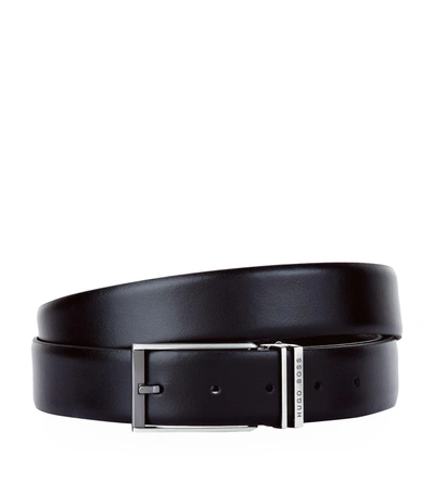 Hugo Boss Two Buckle Belt Gift Set In Black