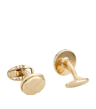 Burberry Embossed Circle Cufflinks In Gold