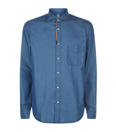 Paul Smith Artist Stripe Regular-fit Denim Shirt In Blue