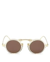 Illesteva Roma Ii Round-frame Acetate And Gold-tone Sunglasses In Ivory