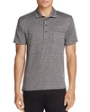 Billy Reid Smith Short Sleeve Polo Shirt In Grey Melange