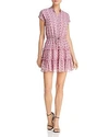 REBECCA MINKOFF OLLIE RUFFLED BOTANICAL-PRINT SILK DRESS,RWD101