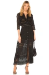 Loveshackfancy Beth Button-front Cotton Coverup Dress With Crochet Lace In Black