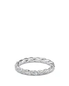 David Yurman 2.7mm Petite Paveflex Ring With Diamonds In 18k White Gold In White