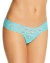 Hanky Panky Signature Lace Original-rise Rolled Thong In Seafoam Blue