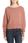 Theory Cashmere Boat Neck Sweater In Deep Rose