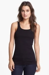 Splendid Zuma 2x1 Rib Scoop-neck Tank In Black