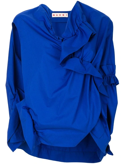 Marni Ruched Top In Blue