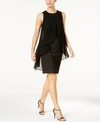 CALVIN KLEIN CHIFFON POPOVER SCUBA DRESS