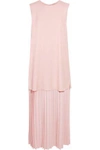 ADAM LIPPES WOMAN LAYERED COTTON AND SILK-BLEND GEORGETTE MIDI DRESS BLUSH,US 1071994536922624