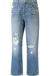 J BRAND IVY CROPPED DISTRESSED HIGH-RISE STRAIGHT-LEG JEANS,3074457345617333392