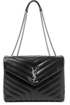 Saint Laurent Medium Loulou Patent Leather Shoulder Bag - Black