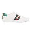 GUCCI NEW ACE PEARL AND STUD-DETAIL LEATHER TRAINERS,75406219
