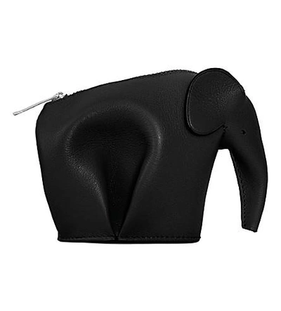 Loewe Elephant Leather Coin Purse In Black/white