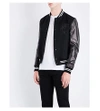 ALEXANDER MCQUEEN Cashmere-blend and leather bomber jacket