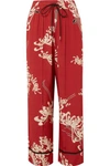 MCQ BY ALEXANDER MCQUEEN PRINTED CREPE DE CHINE TRACK PANTS