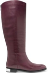 MARC BY MARC JACOBS WOMAN KIP LEATHER KNEE BOOTS BURGUNDY,US 4772211931962553