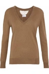 RED VALENTINO WOMAN POINT D'ESPIRIT CASHMERE AND SILK-BLEND SWEATER CAMEL,US 2526016083952048