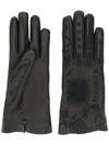 GUCCI embroidered leather gloves,497568BAP0012555210