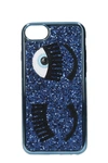 Chiara Ferragni Flirting Glitter Iphone S 7 Case In Blue