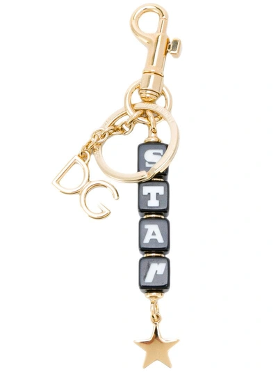 Dolce & Gabbana Star Keyring In Metallic