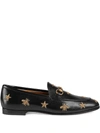 GUCCI Gucci Jordaan embroidered leather loafers,505281D3V0012562530