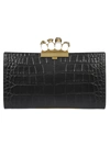 ALEXANDER MCQUEEN KNUCKLE CLUTCH,460427.DZT0M 1000 NERO