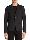 DIESEL BLACK GOLD Cropped Runway Wool Blend Blazer,0400096213274