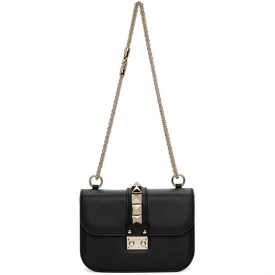 Valentino Garavani Small Studded Leather Lock Bag In Black