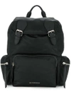 BURBERRY BURBERRY LARGE RUCKSACK IN TECHNICAL NYLON AND LEATHER - BLACK,404829812553024