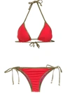 Amir Slama Gold-tone Trimming Bikini Set In Red