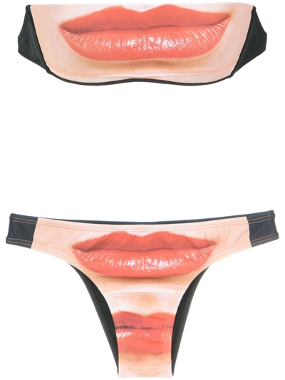 Amir Slama Lips Bikini Set In Multicolour