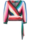 Alice And Olivia Dyanna Wrap Front Blouson Top