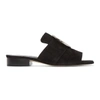 DORATEYMUR DORATEYMUR BLACK SUEDE HARPUT SLIDES,FDORWHPSL09002