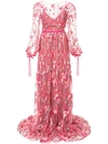 MARCHESA NOTTE MARCHESA NOTTE LACE-EMBROIDERED MAXI DRESS - PINK,N17G046812474688