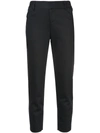 Alice And Olivia Stacey Slim Stretch Cotton Blend Trousers In Black