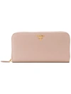 PRADA PRADA LOGO PLAQUE CONTINENTAL WALLET - NEUTRALS,1ML506QWA12534934