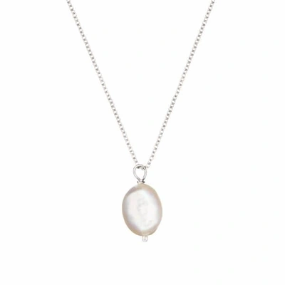 Lily & Roo Sterling Silver Large Single Pearl Necklace