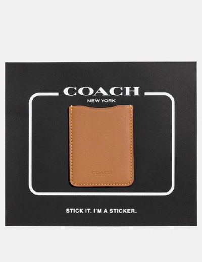 Coach Phone Pocket Sticker In Saddle
