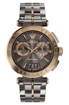 VERSACE AION CHRONOGRAPH BRACELET WATCH, 45MM,VBR050017