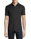 Emporio Armani Textured Collar Slim-fit Polo Shirt In Black