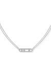 Messika Two Strand Move Diamond Necklace In White Gold